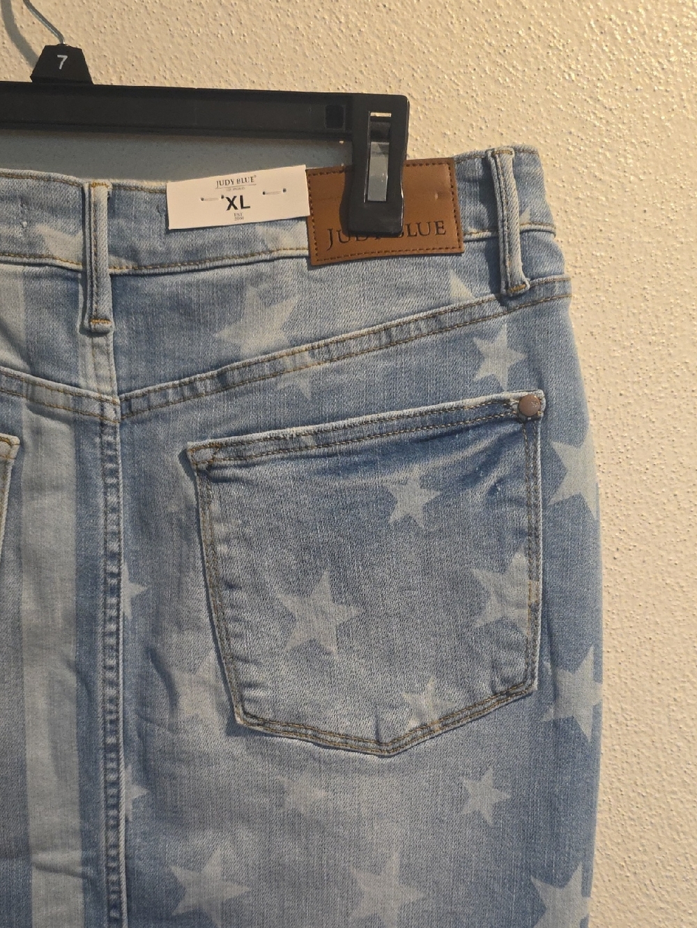 Judy Blue High Rise Medium Wash Stars and Stripes Denim Skirt - Picture 8 of 10